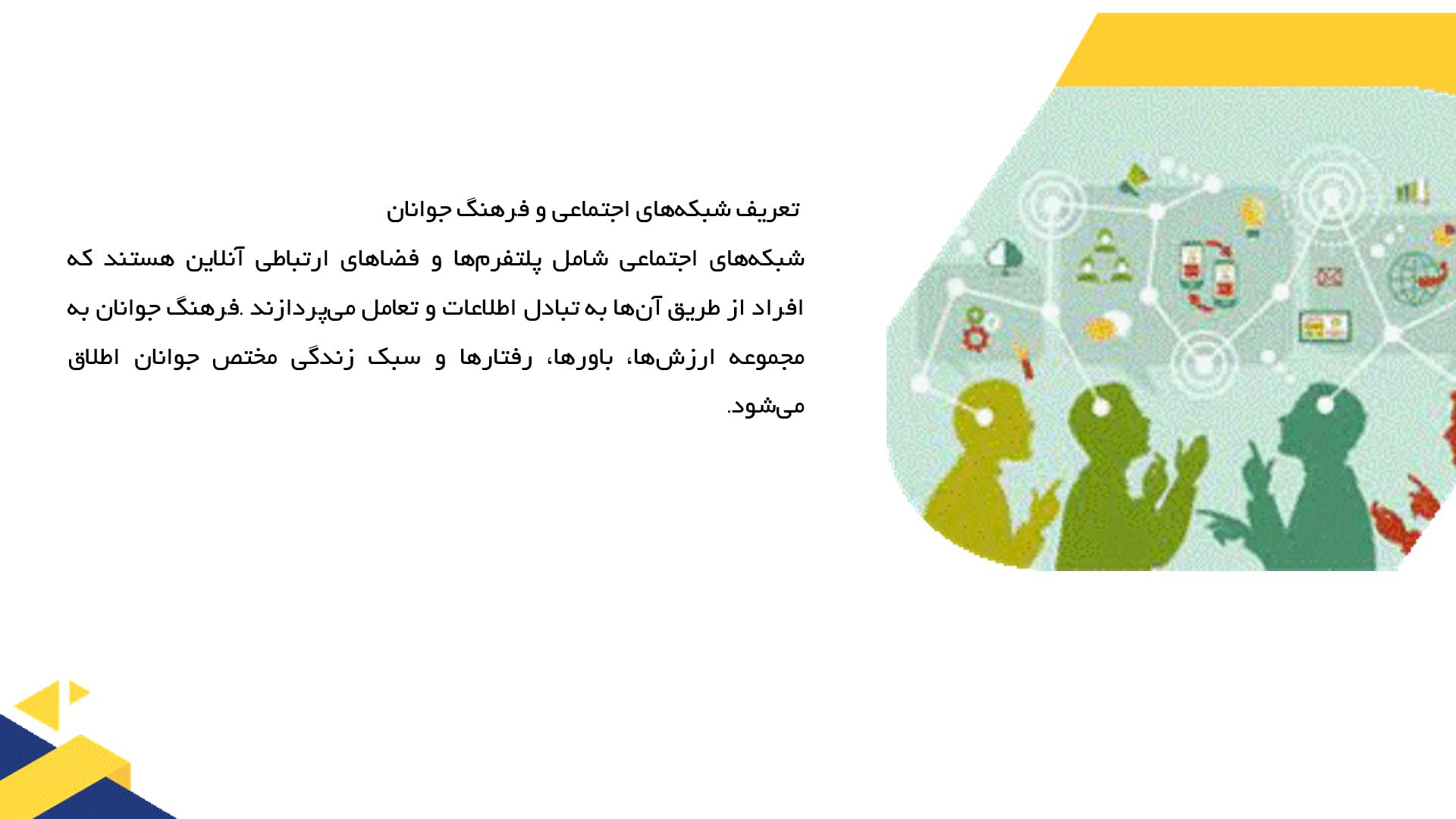 پاورپوینت در مورد تأثیر شبکه‌های اجتماعی بر فرهنگ جوانان